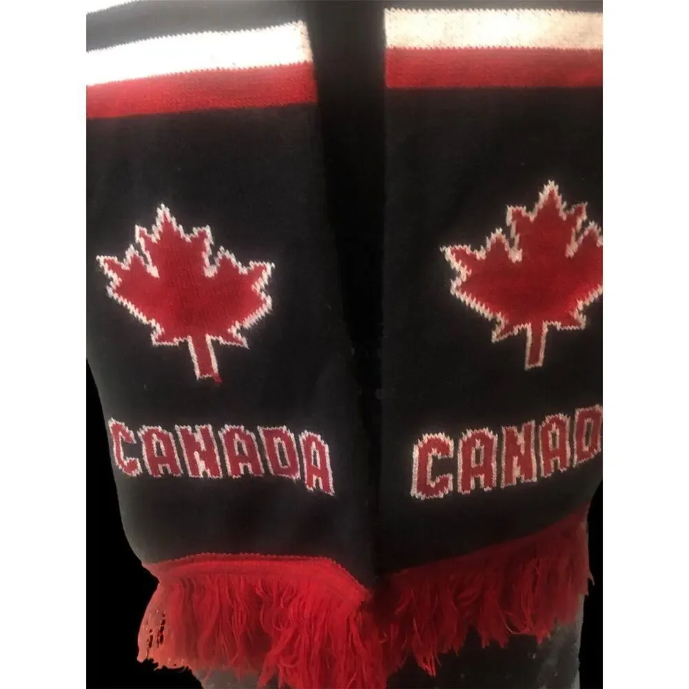 Team Canada Knit Hockey Fan Scarf Reversible